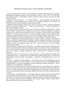  21 dicembre 2015 Comunicato Stampa Distretto Socio Sanitario G4